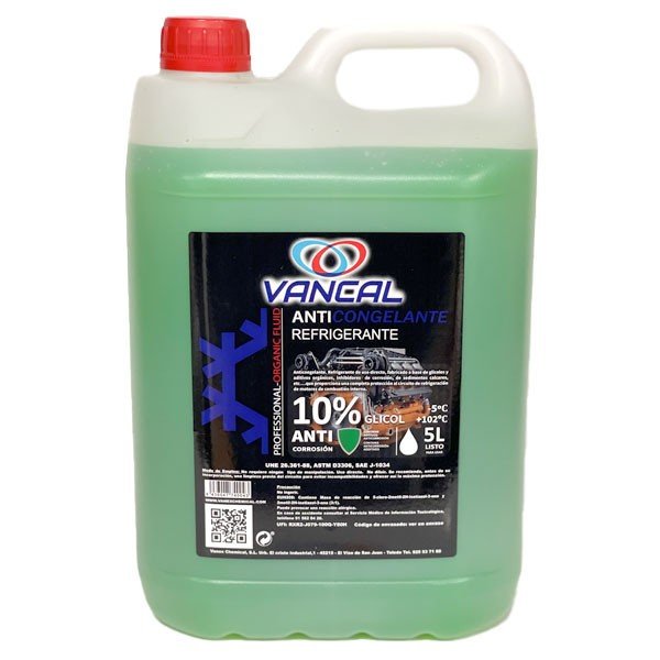 ANTICONGELANTE  VANCAL AL 10 % 5 LITROS  REFRIGERANTE  PARA MOTORES DIESEL Y GASOLINA