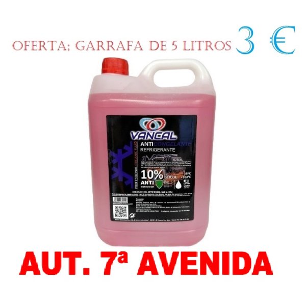 ANTICONGELANTE  VANCAL AL 10 % 5 LITROS  REFRIGERANTE  PARA MOTORES DIESEL Y GASOLINA